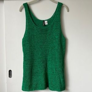 H&M emerald green crocheted tank size 10